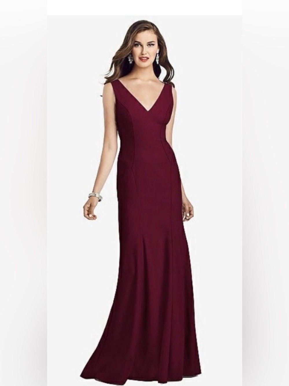 Dessy Collection By Vivian Diamond Plus Womens Knit Open Back Evening Dress 3060